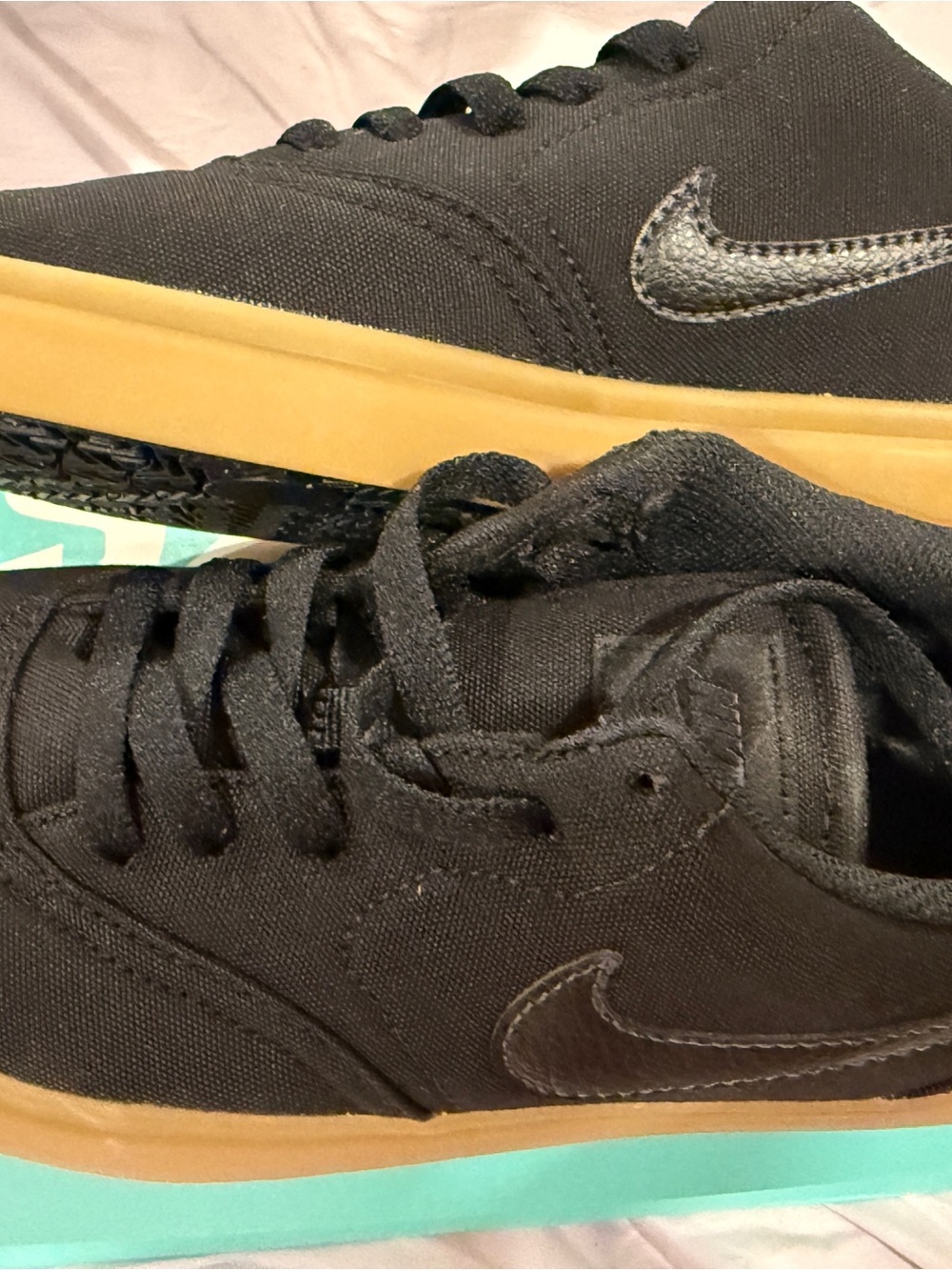Nike SB Check Black Canvas Sneakers with Gum Sole